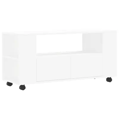 TV omarica - TV stojalo - Televizijska omarica bela 102x34,5x43 cm inženirski les