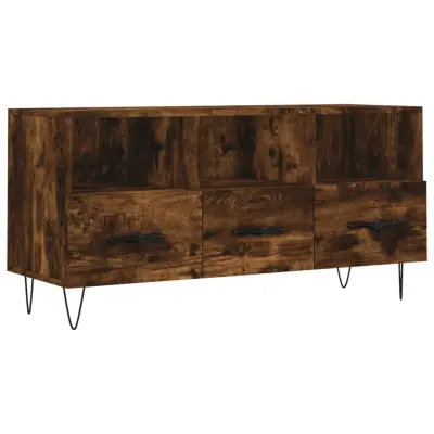 TV omarica - TV stojalo - Televizijska omarica dimljeni hrast 102x36x50 cm inženirski les