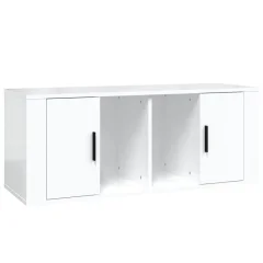 TV omarica - TV stojalo - Televizijska omarica visok sijaj bela 100x35x40 cm inženirski les