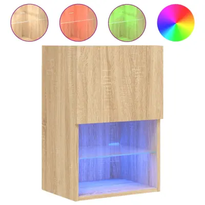 TV omarica - TV stojalo - Televizijska omarica z LED lučkami sonoma hrast 40,5x30x60 cm