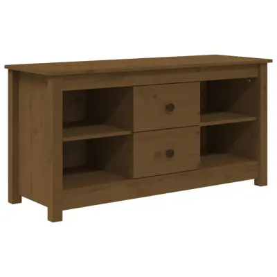 TV omarica - TV stojalo - Televizijska omarica medeno rjava 103x36,5x52 cm trdna borovina