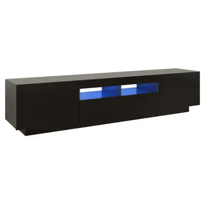 TV omarica - TV stojalo - Televizijska omarica z LED lučkami črna 180x35x40 cm