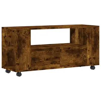 TV omarica - TV stojalo - Televizijska omarica dimljeni hrast 102x34,5x43 cm inženirski les