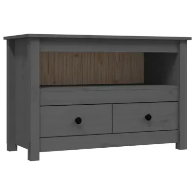 TV omarica - TV stojalo - Televizijska omarica siva 79x35x52 cm trdna borovina