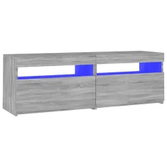 TV omarica - TV stojalo - Televizijska omarica z LED lučkami siva sonoma 120x35x40 cm