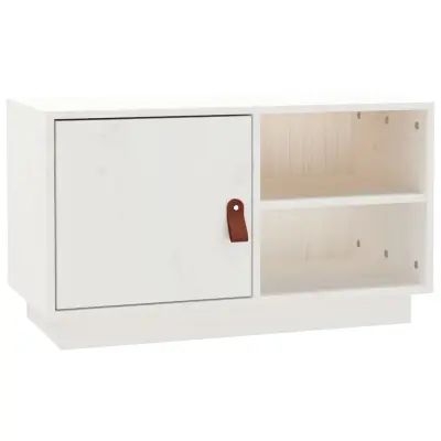TV omarica - TV stojalo - Televizijska omarica bela 70x34x40 cm trdna borovina