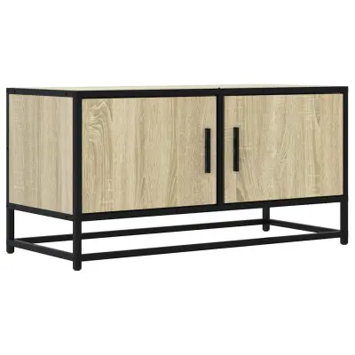 TV omarica - TV stojalo - Televizijska omarica sonoma hrast 80x34,5x40 cm inženirski les in kovina