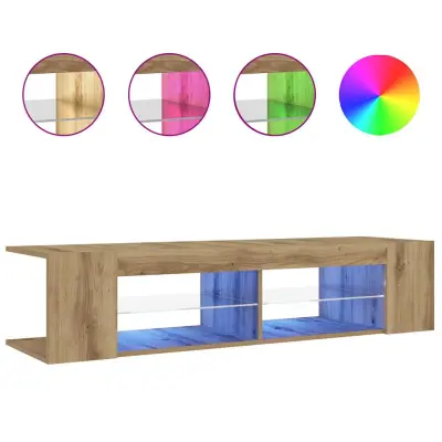 TV omarica - TV stojalo - Televizijska omarica z LED artisan hrast 135x39x30 cm inženirski les