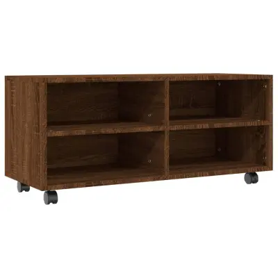 TV omarica - TV enota - Televizijska omarica s kolesci rjav hrast 90x35x35 cm inženirski les