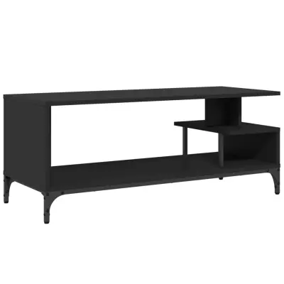 TV omarica - TV enota - Televizijska omarica črna 102x40x41 cm inž. les in prašno barvano jeklo