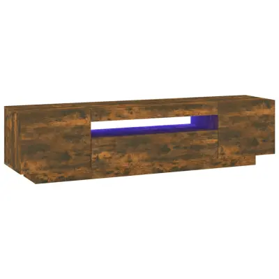 TV omarica - TV stojalo - Televizijska omarica z LED lučkami dimljeni hrast 160x35x40 cm