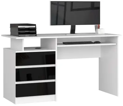 CLP OFFICE 135cm BELE / ČRNE SIJAJ