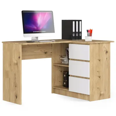 KOTNI PISALNA MIZA B16 CLP DESNO ARTISAN HRAST / BELA