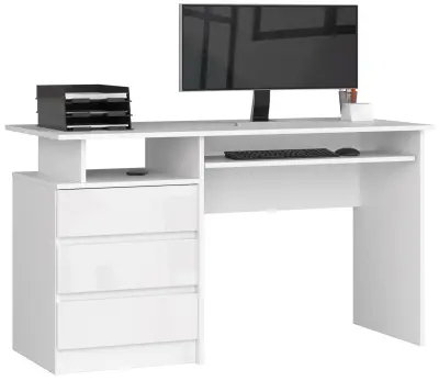 CLP pisarna 135cm bela / bela sijaj