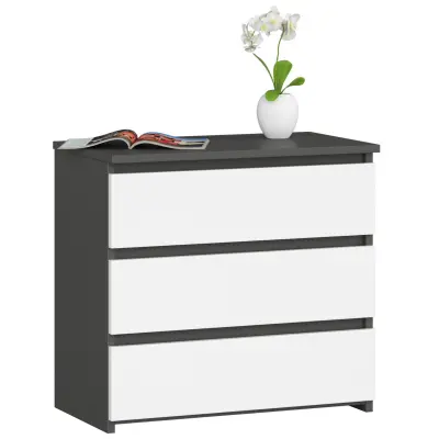 KOMODA CL3 3SZ CLP GRAFITNO SIVO / BELO