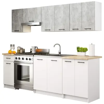 KITCHEN FURNITURE SET OLIWIA 2.4M BETON-BELA