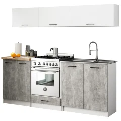KITCHEN FURNITURE SET OLIVIA G1 2.0M WHITE-BETON