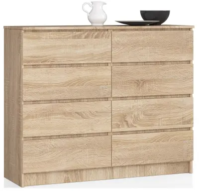 KOMODA K 120 cm 8 PREDALNIKOV OAK SONOMA