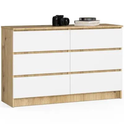 KOMODA K120 6SZ CLP OAK ARTISAN / WHITE