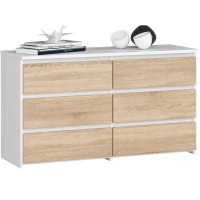 KOMODA CL100 6SZ PK BELO / SONOMA HRAST