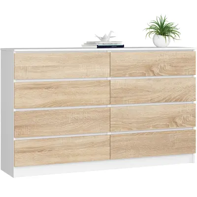 KOMODA K160 8SZ CLP BELO / SONOMA HRAST