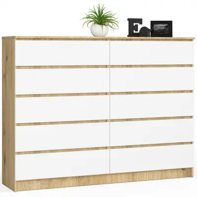 KOMODA K160 10SZ CLP OAK ARTISAN / WHITE