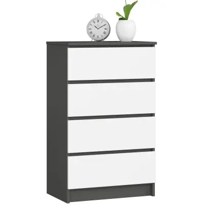 KOMODA K60 4SZ CLP GRAFITNO SIVA / BELO
