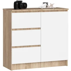 KOMODA K80 JERRY 1D 3SZ PK DĄB SONOMA / BELO