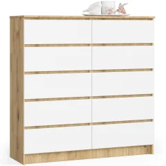 KOMODA K120 10SZ CLP PK DĄB ARTISAN / BELO