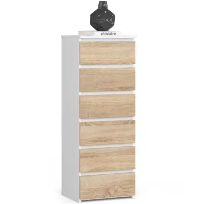 KOMODA CL6 PK BELO / SONOMA HRAST