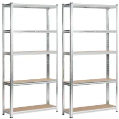 2x METAL SHELF 90x30x180 SREBRNA