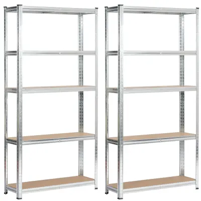 2x METAL SHELF 90x30x180 SREBRNA