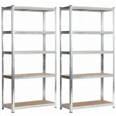 2x METAL SHELF 90x40x180 SREBRNA