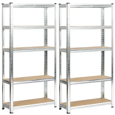 2x METAL SHELF 70x30x154 SREBRNA