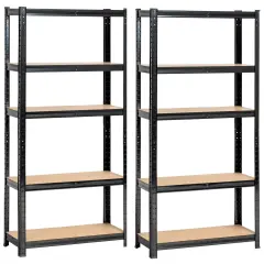 2x METAL SHELF 70x30x154 ČRNA