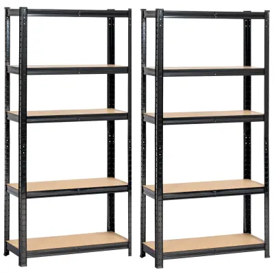 2x METAL SHELF 70x30x154 ČRNA