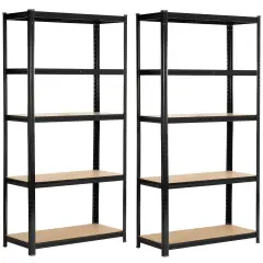 2x METAL SHELF 90x40x180 ČRNA