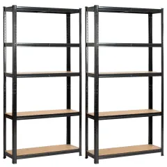 2x kovinska garažna polica 90x30x180 črna