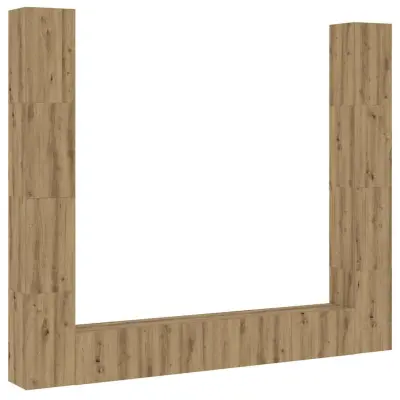vidaXL Set 6 kosov stenske TV omarice Artisan Oak Engineered Wood