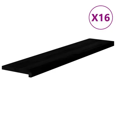 vidaXL Podloge za stopnice 16 kosov rjave 120x25x2 cm trdna hrastovina