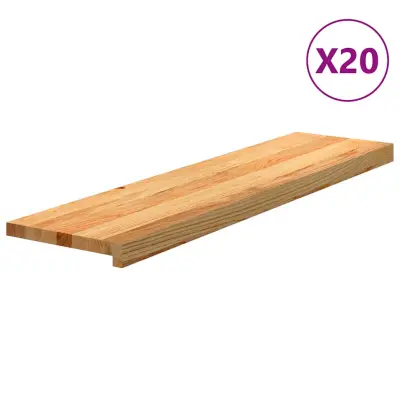 vidaXL Podloge za stopnice 20 kosov rjave 100x30x2 cm trdna hrastovina