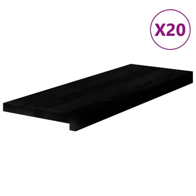 vidaXL Podloge za stopnice 20 kosov rjave 70x25x2 cm trdna hrastovina