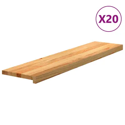 vidaXL Podloge za stopnice 20 kosov rjave 110x25x2 cm trdna hrastovina