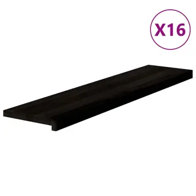 vidaXL Podloge za stopnice 16 kosov rjave 110x25x2 cm trdna hrastovina