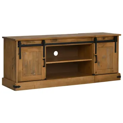 vidaXL TV omarica HALDEN 2 drsna vrata 150x40x60 cm masivni les