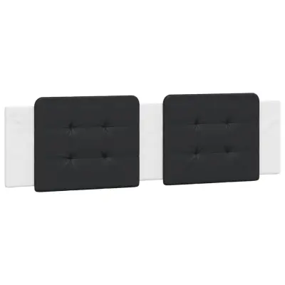 Posteljno vzglavje - Vzglavna omarica - Vzglavna stranica črna in bela 180 cm umetno usnje