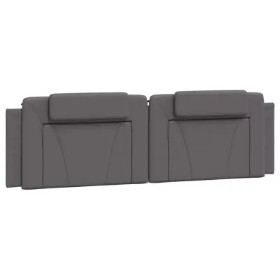 Posteljno vzglavje - Vzglavna omarica - Vzglavna stranica siva 180 cm umetno usnje