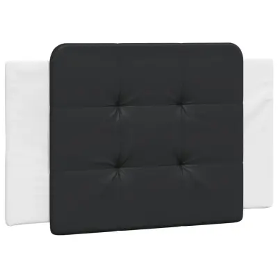 Posteljno vzglavje - Vzglavna omarica - Vzglavna stranica črna in bela 90 cm umetno usnje