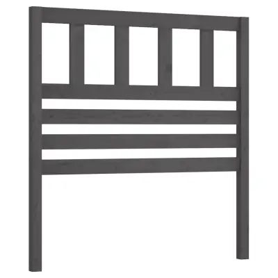 Posteljno vzglavje - Vzglavna omarica - Nočna omarica sivo 81x4x100 cm trdna borovina