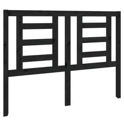 Posteljno vzglavje - Vzglavna omarica - Nočna omarica črno 126x4x100 cm trdna borovina